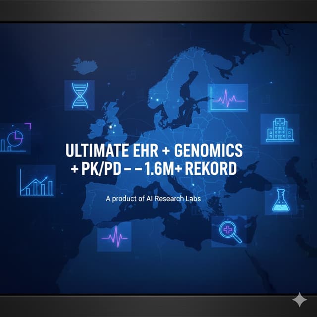 ULTIMATE EHR + Genomics + PK/PD + Multi-Omics Supersuite – 1,6m Record Dataset on Opendatabay data marketplace