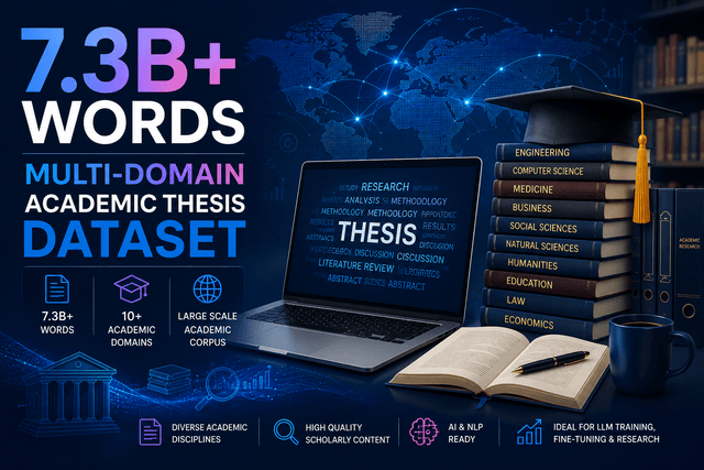 7.3B+ Words Multi-Domain Academic Thesis Dataset Dataset on Opendatabay data marketplace
