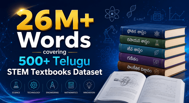 26M+ Words covering 500+ Telugu STEM Textbooks Dataset Dataset on Opendatabay data marketplace