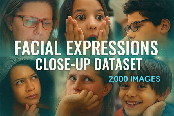 Facial Expressions Close-Up Dataset (2,000 Images) Dataset on Opendatabay data marketplace
