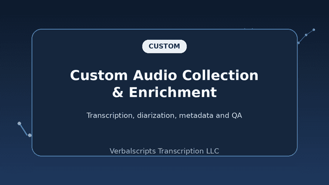Custom Conversational Audio Collection And Enrichment For AI Training Dataset on Opendatabay data marketplace