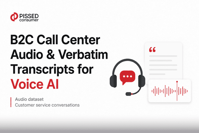 20k B2C Call Center Audio & Verbatim Transcripts Dataset for Voice AI Dataset on Opendatabay data marketplace