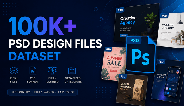 100K+ PSD Design Files Dataset Dataset on Opendatabay data marketplace