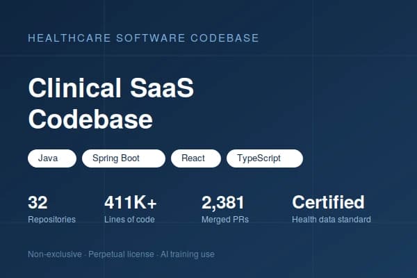 Healthcare SaaS Codebase — Clinical/EMR Platform Dataset on Opendatabay data marketplace