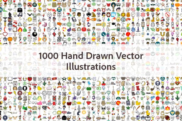 1000 Hand Drawn Vector Image - Randomised Dataset on Opendatabay data marketplace