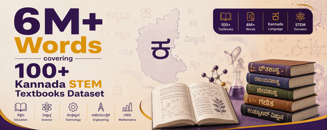 6M+ Words covering 100+ Kannada STEM Textbooks Dataset Dataset on Opendatabay data marketplace