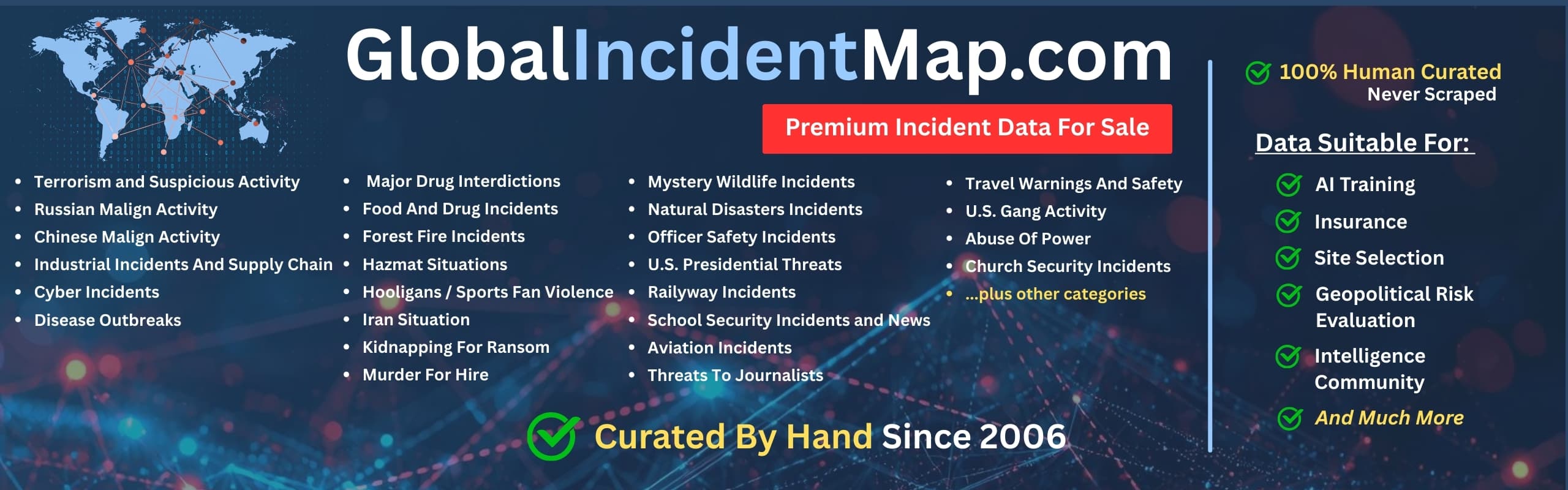 GlobalIncidentMap.com banner Data provider GlobalIncidentMap.com banner image on Opendatabay marketplace